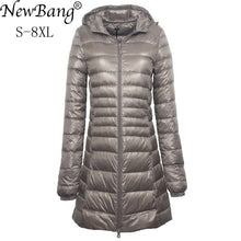 Load image into Gallery viewer, NewBang 7XL 8XL Plus Long Down Jacket Women Winter Ultra Light Down Jacket Women With Hooded Down Coat Female Big Size Coats
