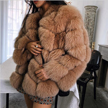 Load image into Gallery viewer, 2018 new winter imported fox fur coat female temperament warm womens plus size fashions faux fur coat coat