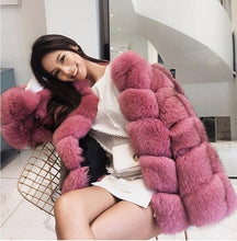 Load image into Gallery viewer, 2018 new winter imported fox fur coat female temperament warm womens plus size fashions faux fur coat coat