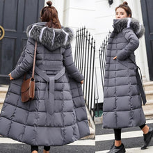 Load image into Gallery viewer, Winter Women Down Jacket Long Hooded 2018 Fashion Snow Clothing Warm Cotton-padded Long Sleeve Parkas Down Coat For Female #1124